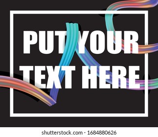 Vector illustration: Modern abstract background with 3d twisted colorful flow liquid shape. Acrylic paint design. Rainbow brush stroke. Banner, poster, postcard design element. Isolated vector