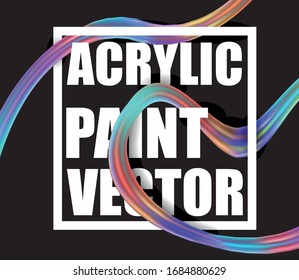 Vector illustration: Modern abstract background with 3d twisted colorful flow liquid shape. Acrylic paint design. Rainbow brush stroke. Banner, poster, postcard design element. Isolated vector