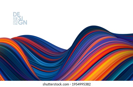 Vector illustration: Modern abstract banner background with 3d twisted color flow liquid shape. 