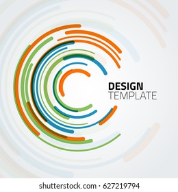 Vector illustration. Modern abstract circle design element.