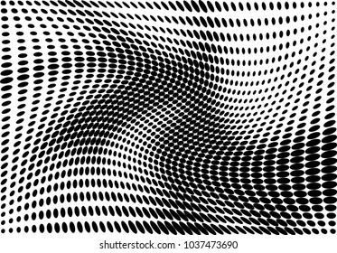 Vector illustration, modern abstract halftone backdrop in white and black tones dotted in pop art style, monochrome background for business card, website, interior design