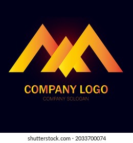 Vector illustration of modern abstract triangle logo  vector business logo design for company logo on white background.