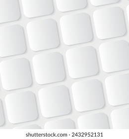Ilustración vectorial abstracto moderno blanco forma de fondo. Patrón de superposición de forma geométrica con sombra clara. Traje para papel pintado, cubierta, cartel, banner, folleto, presentación, sitio web, folleto.