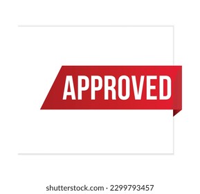 Vector illustration modern Approved banner, Isolated web element.