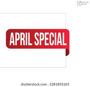 Ilustración vectorial Banner especial de abril moderno, elemento web aislado.