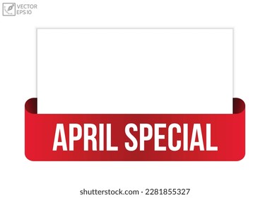 Vector illustration modern April Special banner, Isolated web element.