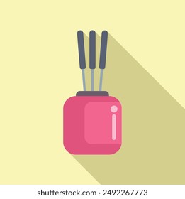 Vector illustration of a modern aroma diffuser with three reed sticks on a warm background