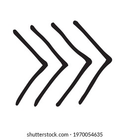Vector illustration of modern arrow for web site. Hand drawn arrow vector icons lines. Sketch arrow design for business plan and education. Doodle arrow.