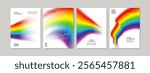 Vector illustration. Modern art graphic. Dynamic rainbow spectrum flow. Flowing gradient colorful wave. Design elements for poster, cover, magazine, layout, brochure, flyer. Copy space background