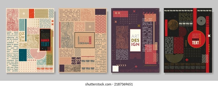 Vector illustration. Modern Art graphic. Dynamic frame. Stylish geometric background. Design element for invitations, gift cards, flyers, posters, book covers, magazines. 70s, 80s retro funky graphic