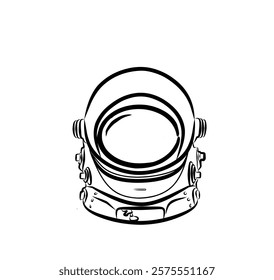 vector illustration of a modern astronaut helmet, with a simple design