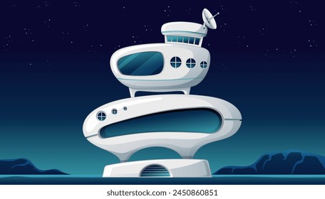 Vector illustration of a modern astronomical observatory