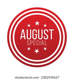 Vector illustration modern August Special banner, Isolated web element.