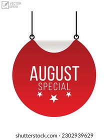 Ilustración vectorial moderna Agosto Banner especial, elemento web aislado.