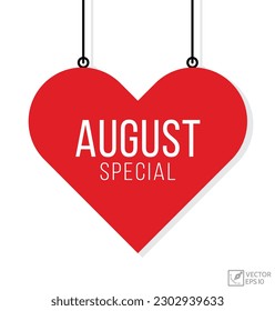 Vector illustration modern August Special banner, Isolated web element.