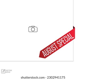 Ilustración vectorial moderna Agosto Banner especial, elemento web aislado.