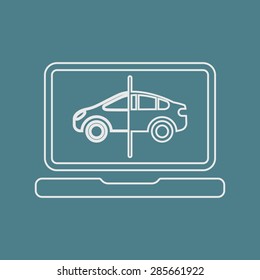 Vector illustration of modern auto repair icon