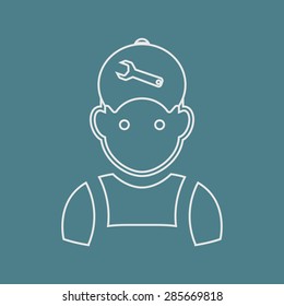Vector illustration of modern auto repair icon