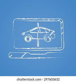 Vector illustration of modern auto repair icon