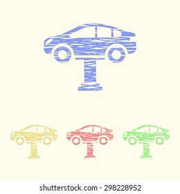 Vector illustration of modern auto repair icon