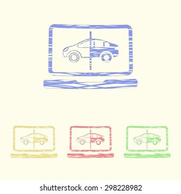 Vector illustration of modern auto repair icon