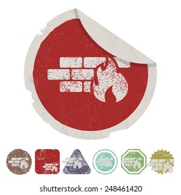 vector illustration of modern b lack icon fire wall