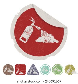 vector illustration of modern b lack icon fire extinguisher
