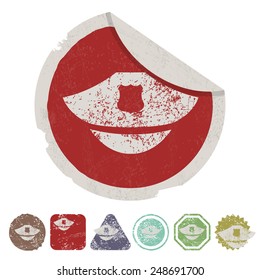 vector illustration of modern b lack icon police cap