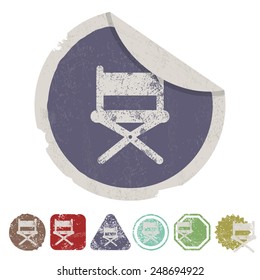 vector illustration of modern b lack icon  cinema chair