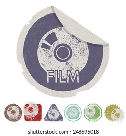 vector illustration of modern b lack icon reel of film