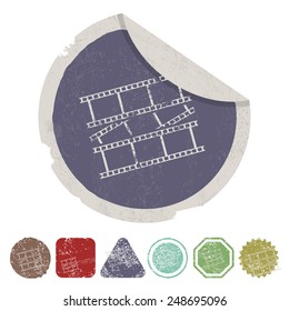 vector illustration of modern b lack icon frame cinema