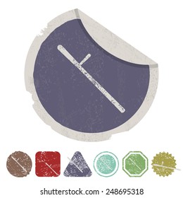 vector illustration of modern b lack icon baton protection