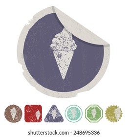 vector illustration of modern b lack icon ice cream