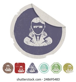 vector illustration of modern b lack icon detective