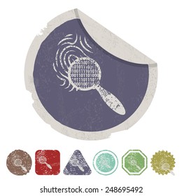 vector illustration of modern b lack icon fingerprint