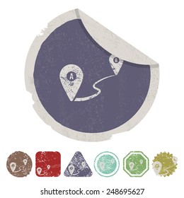 vector illustration of modern b lack icon marker