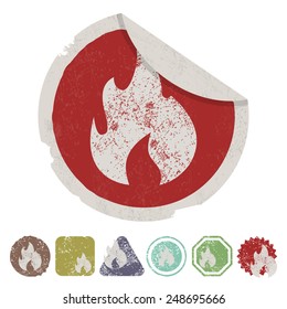vector illustration of modern b lack icon fire