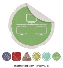 vector illustration of modern b lack icon network