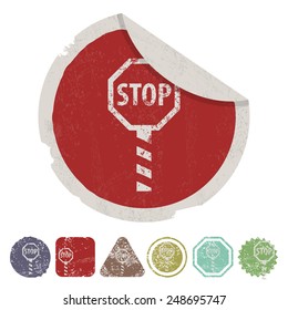 vector illustration of modern b lack icon stop