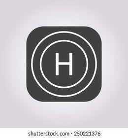 vector illustration of modern b lack icon helicopter
