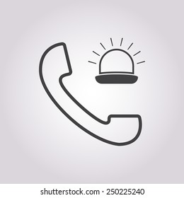 vector illustration of modern b lack call icon an ambulance