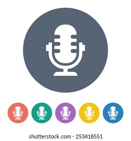 vector illustration of modern b lack icon microphone