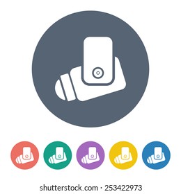 vector illustration of modern b lack icon camera