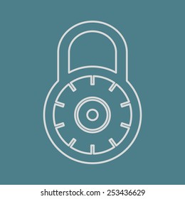 vector illustration of modern b lack icon lock