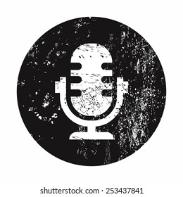 vector illustration of modern b lack icon microphone