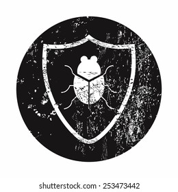 vector illustration of modern b lack icon virus