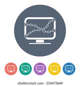 vector illustration of modern b lack icon monitor