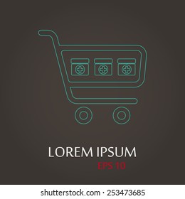 vector illustration of modern b lack icon medicines