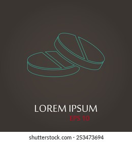 vector illustration of modern b lack pills