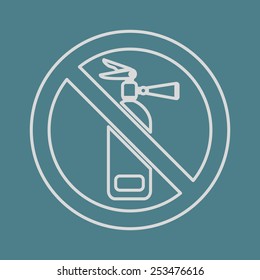 vector illustration of modern b lack icon fire extinguisher